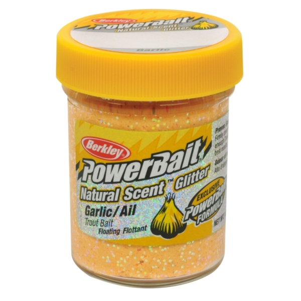 Powerbait yellow med garlic og glitter